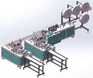 সম্পূর্ণ স্বয়ংক্রিয়ভাবে 3-প্লাই ডিসপোজেবল ফেসিয়াল মাস্ক প্রোডাকশন লাইন
